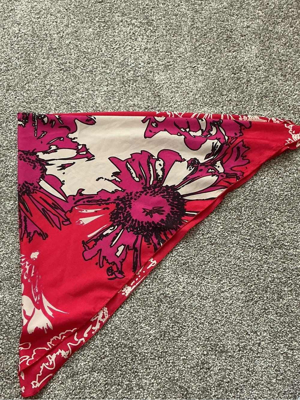 Amazon Pink Floral Triangle Scarf Bandana